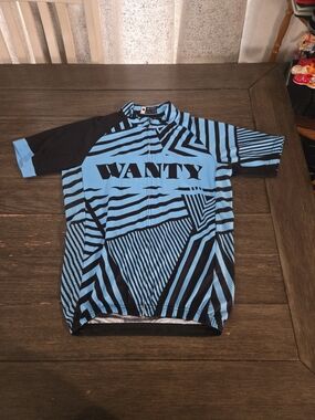 WANTY Pro Cycling Team Jersey - 100% Polyester Breathable Fabric - Size S - Blue